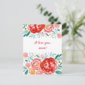 水彩バラ私は愛する母の日カード カード (スタンド正面)