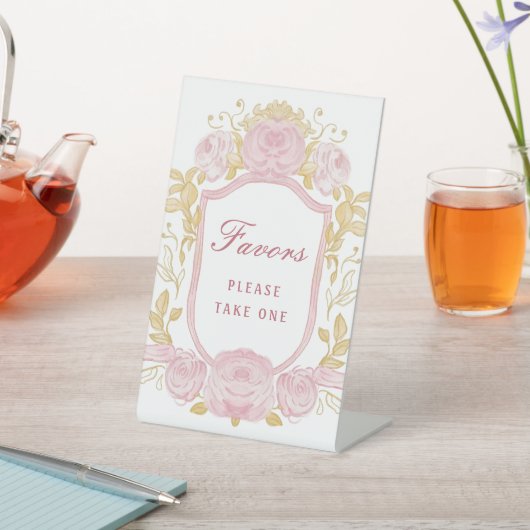 水彩バラ紋懸架台看板 台座サイン (インサイチュ)