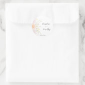 水彩バラ結婚ステッカー ラウンドシール (バッグ)