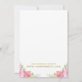 水彩バラ結婚式保存日付招待状 招待状 (裏面)