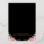 水彩バラ結婚式保存日付招待状 箔招待状 (裏面)