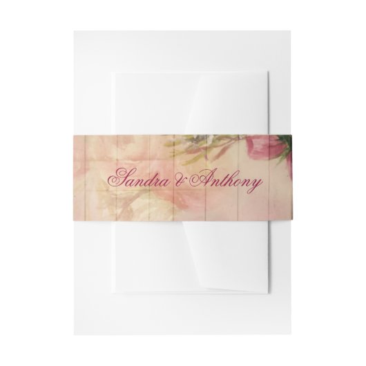 水彩バラ結婚式招待状ベリーバンド 招待状ベリーバンド (正面例)