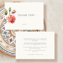 水彩バラ結婚花サンキューカード サンキューカード