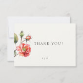 水彩バラ結婚花サンキューカード サンキューカード (正面)