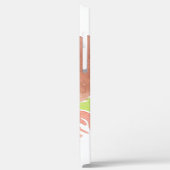 水彩バラ緑赤面ピンクモノグラムの Case-Mate iPhoneケース (裏面 / 左)