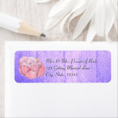 水彩バラ色多肉性パープル素朴ー ラベル (インサイチュ)