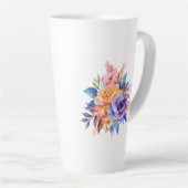 水彩バラ花デザイン-58392 カフェラテマグ (右アングル)