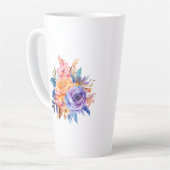 水彩バラ花デザイン-58392 カフェラテマグ (左アングル)