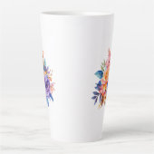 水彩バラ花デザイン-58392 カフェラテマグ (正面)