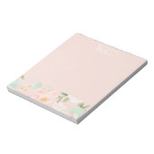 水彩バラ花ピンクと桃 ノートパッド (回転)