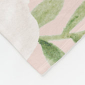 水彩バラ花ピンクと桃 フリースブランケット (角)