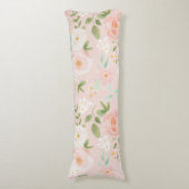 水彩バラ花ピンクと桃 ボディピロー (正面縦)