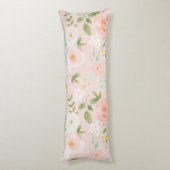 水彩バラ花ピンクと桃 ボディピロー (裏面 (縦))