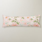 水彩バラ花ピンクと桃 ボディピロー (正面)