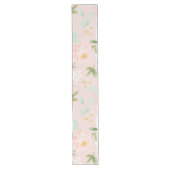 水彩バラ花ピンクと桃 ロングテーブルランナー (正面)