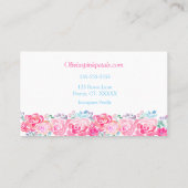 水彩バラ花模様 名刺 (裏面)