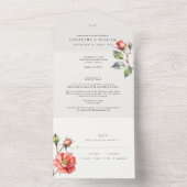 水彩バラ花 オールインワン招待状 (内側)