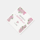 水彩バラ花 – ブライダルシャワー スタンダードカクテルナプキン (角)