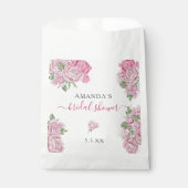 水彩バラ花 – ブライダルシャワー フェイバーバッグ (正面)