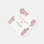 水彩バラ花 – 愛は甘い スタンダードカクテルナプキン (角)