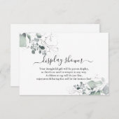 水彩バラ表示ブライダルウェディングシャワー エンクロージャーカード (正面/裏面)