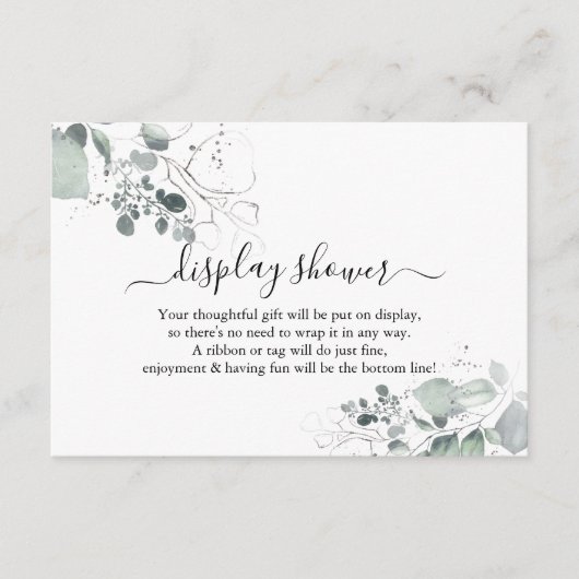 水彩バラ表示ブライダルウェディングシャワー エンクロージャーカード (正面)