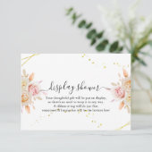 水彩バラ表示ブライダルウェディングシャワー エンクロージャーカード (スタンド正面)