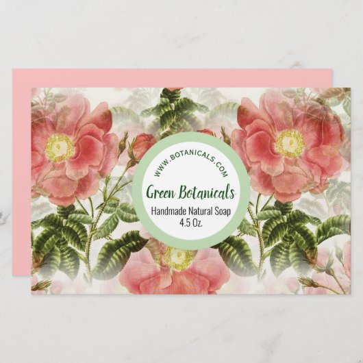 水彩バラ製品ブランド包装紙 便箋 (正面/裏面)