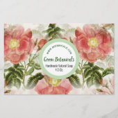 水彩バラ製品ブランド包装紙 便箋 (正面)