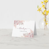 水彩バラ赤面ピンクフローラありがとう カード (黄色い花)