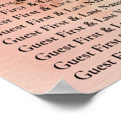 水彩バラ金ゴールドお祝いウェルカムシート ポスター (角)