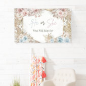 水彩バラ金ゴールドとネイビーブルージェンダーリビール 横断幕 (インサイチュ)