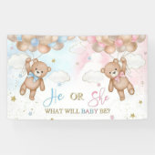 水彩バラ金ゴールドとネイビーブルージェンダーリビール 横断幕 (横)