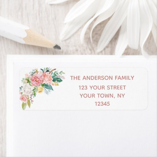 水彩バラ金ゴールドピンクグリッターSweet sixteen ラベル (インサイチュ)