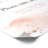 水彩バラ金ゴールドピンク私は好みを成長を見る ポスター (角)