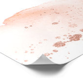 水彩バラ金ゴールドピンク赤ちゃんシャワー歓迎サイン ポスター (角)