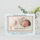 水彩バラ金ゴールドベビー写真の発表 案内状 (スタンド正面)