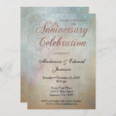 水彩バラ金ゴールド記念日パーティの招待状 招待状 (正面/裏面)