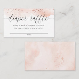 水彩バラ金ゴールド赤面ピンクガールおむつラッフル エンクロージャーカード