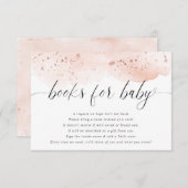 水彩バラ金ゴールド赤面ピンクブックスベビーガールen エンクロージャーカード (正面/裏面)