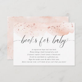 水彩バラ金ゴールド赤面ピンクブックスベビーガールen エンクロージャーカード