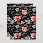 水彩バラ15 ノートカード (正面/裏面)