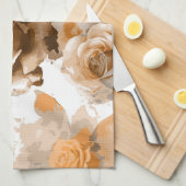 水彩バラ2 キッチンタオル (四つ折り)