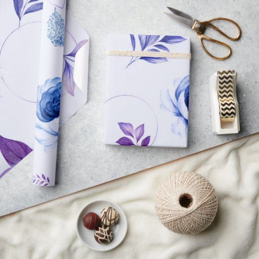 水彩バラ31 ラッピングペーパー (クラフト)