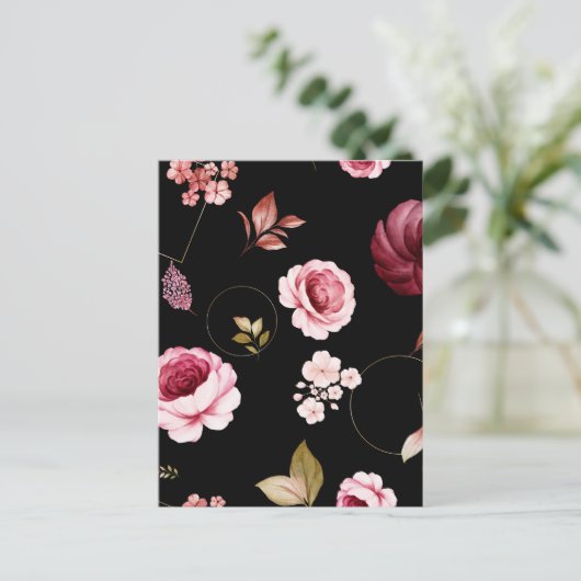 水彩バラ32 ポストカード (スタンド正面)