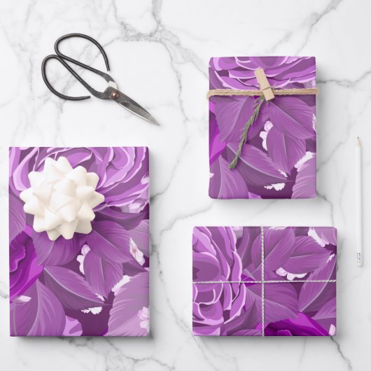 水彩バラ38 ラッピングペーパーシート (正面)