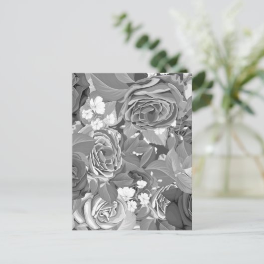 水彩バラ39 ポストカード (スタンド正面)