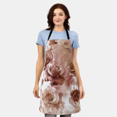 水彩バラ3 エプロン (着用した状態)