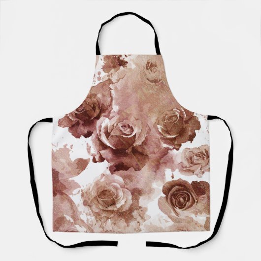 水彩バラ3 エプロン (正面)