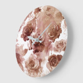 水彩バラ3 ラージ壁時計 (傾斜)